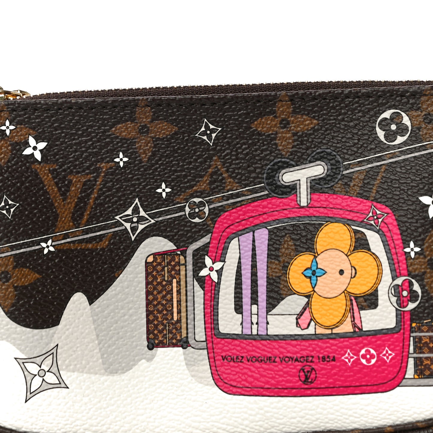 Monogram 2019 Christmas Animation Mini Courchevel Pochette Accessories Fuchsia