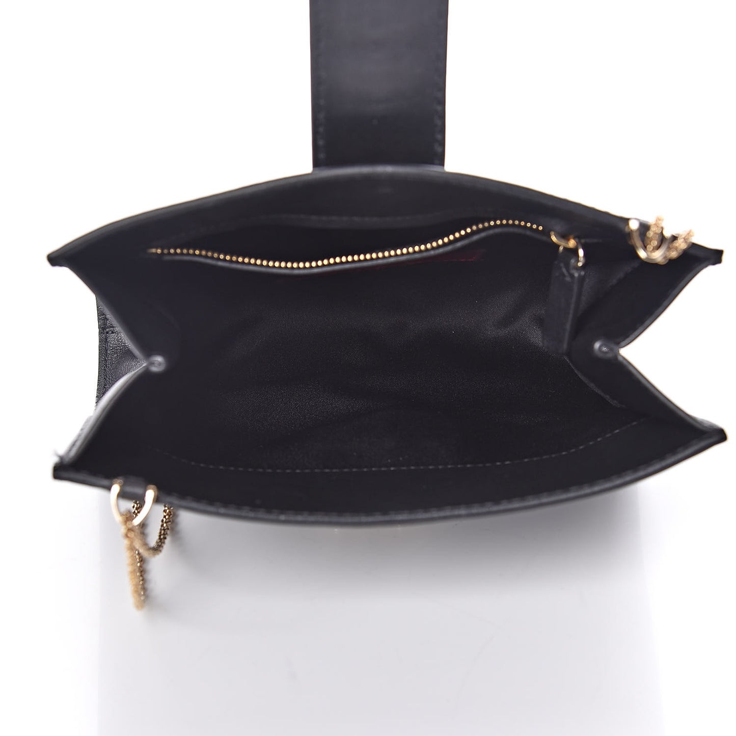 Vitello Glam Lock Rockstud Messenger Bag Black