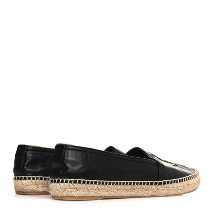Saint Laurent Lambskin Monogram Espadrilles 38 Black 4 of 10