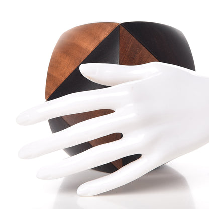 Hermes Java Palissander Mahogany Wood Atlas Paperweight 2 of 8