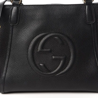 Gucci Pebbled Calfskin Small Soho Top Handle Bag Black 10 of 11