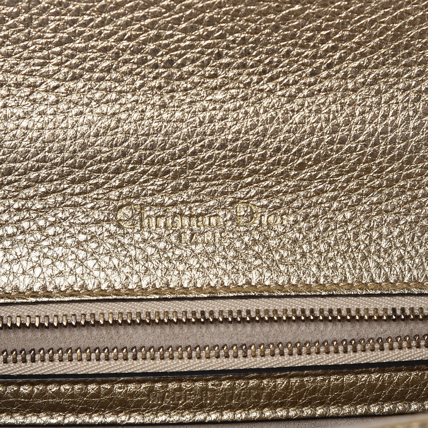 Metallic Calfskin Studded Small Diorama Flap Bag Gold