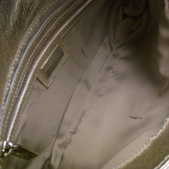 Metallic Calfskin Baguette Gold