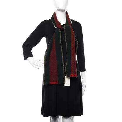 Gucci Wool Web Navas Scarf Green Red 2 of 5