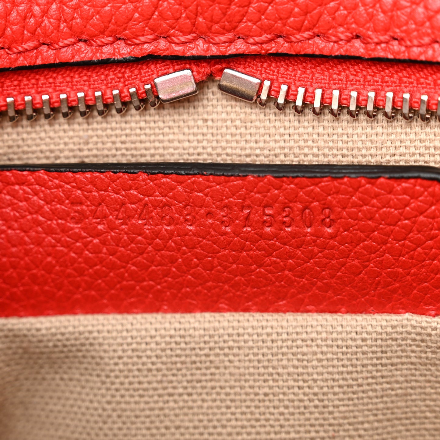 Pebbled Calfskin Mini Padlock Tote Red