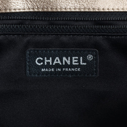 Chanel Metallic Lambskin Quilted Clutch w Butterfly Chain Gold 6 of 7