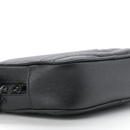 Saint Laurent Grain De Poudre Matelasse Monogram Mini Lou Camera Bag Black 9 of 10
