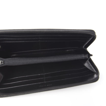 Prada Saffiano Triangle Zip Around Wallet Black 4 of 11