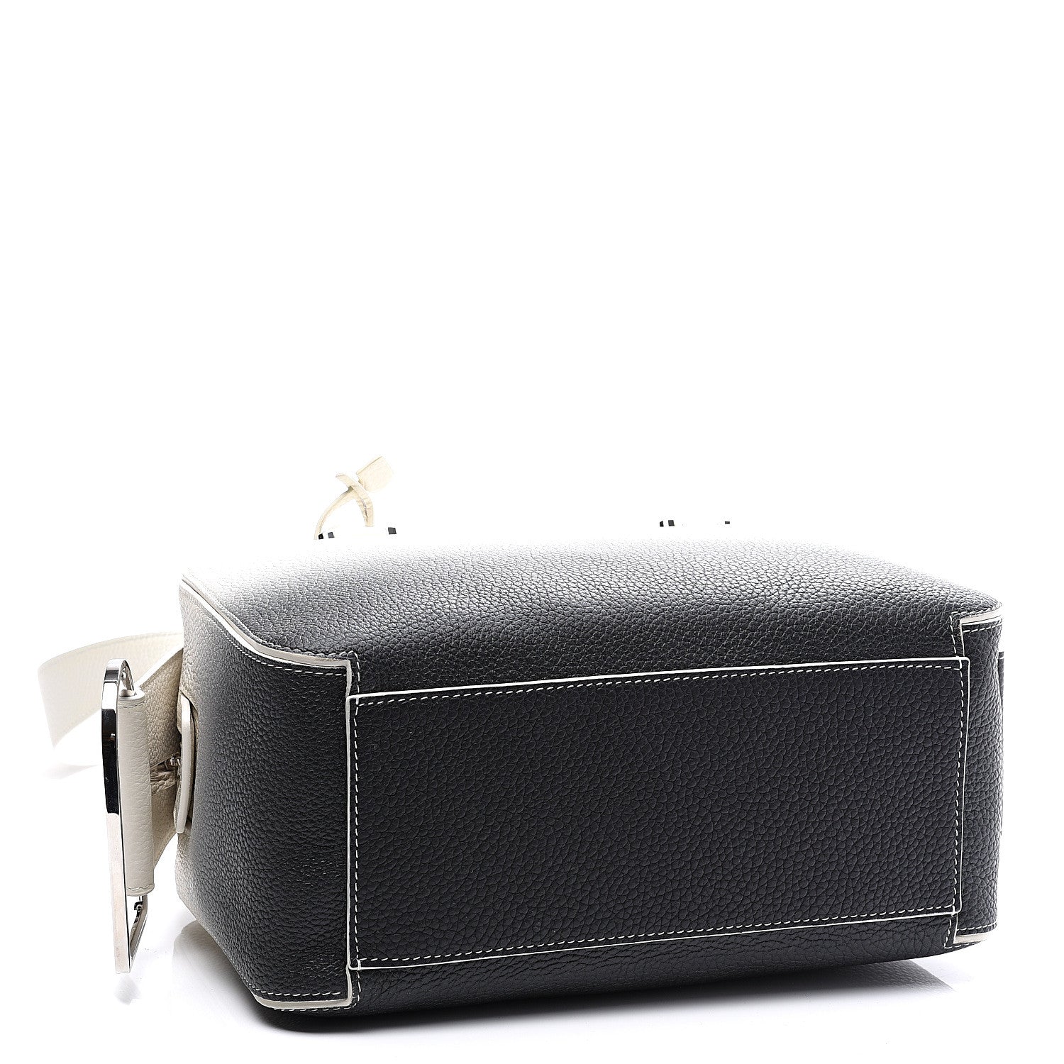 Delvaux Grained Bullskin Cool Box MM Satchel Ivory Black 3 of 9