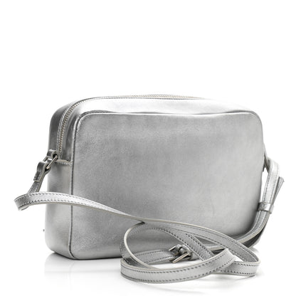 Saint Laurent Metallic Calfskin Monogram Small Lou Camera Bag Silver 3 of 14