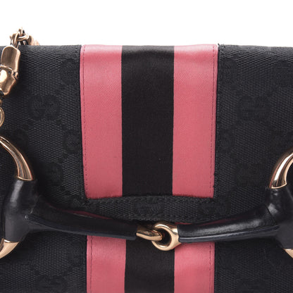 Gucci Monogram Horsebit Web Clutch Black 10 of 10
