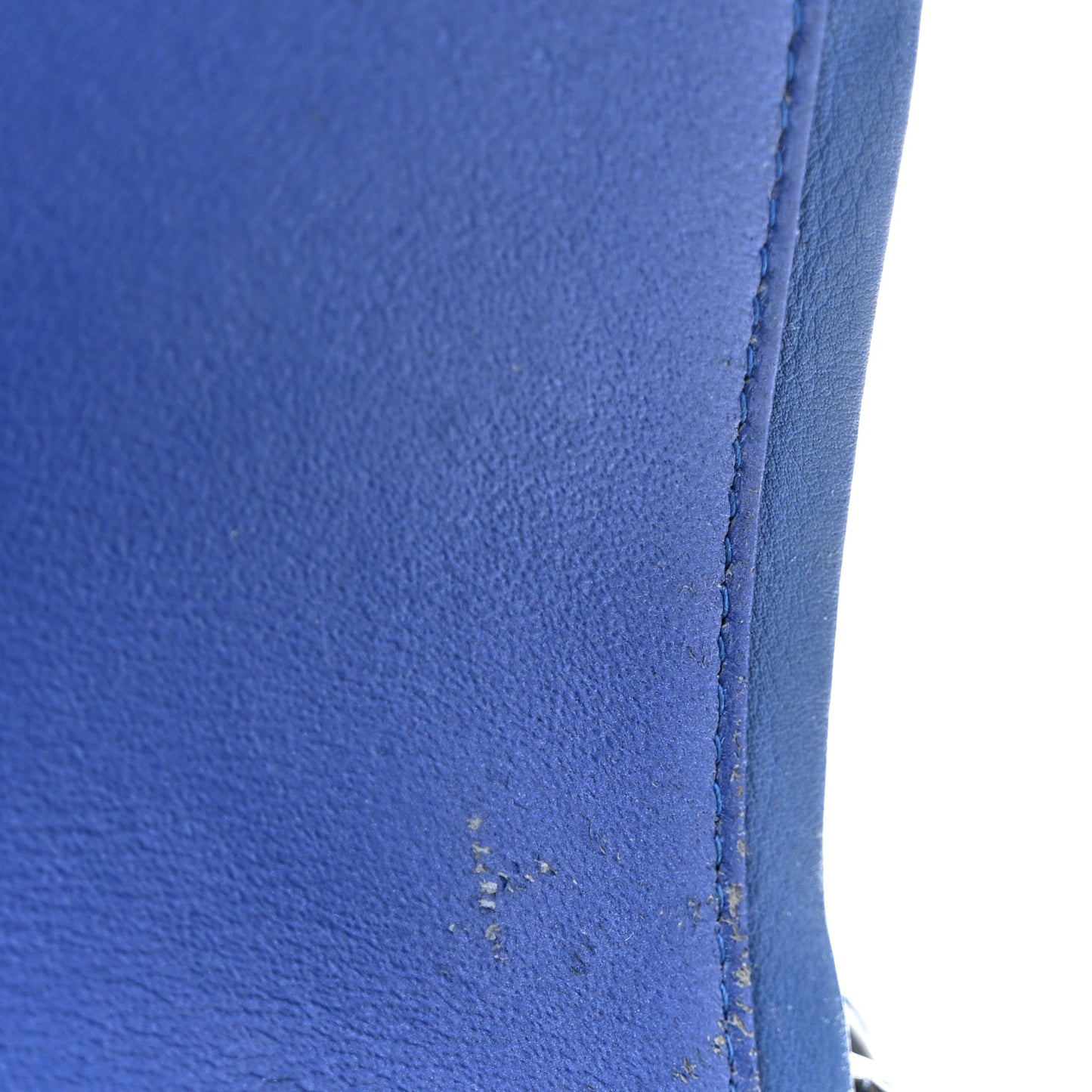 Patent Quilted Jumbo Double Flap Blue