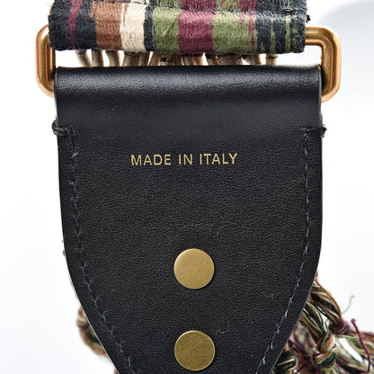 Christian Dior Canvas Embroidered Studded Bohemian Fringe Shoulder Strap Black Multicolor 4 of 7
