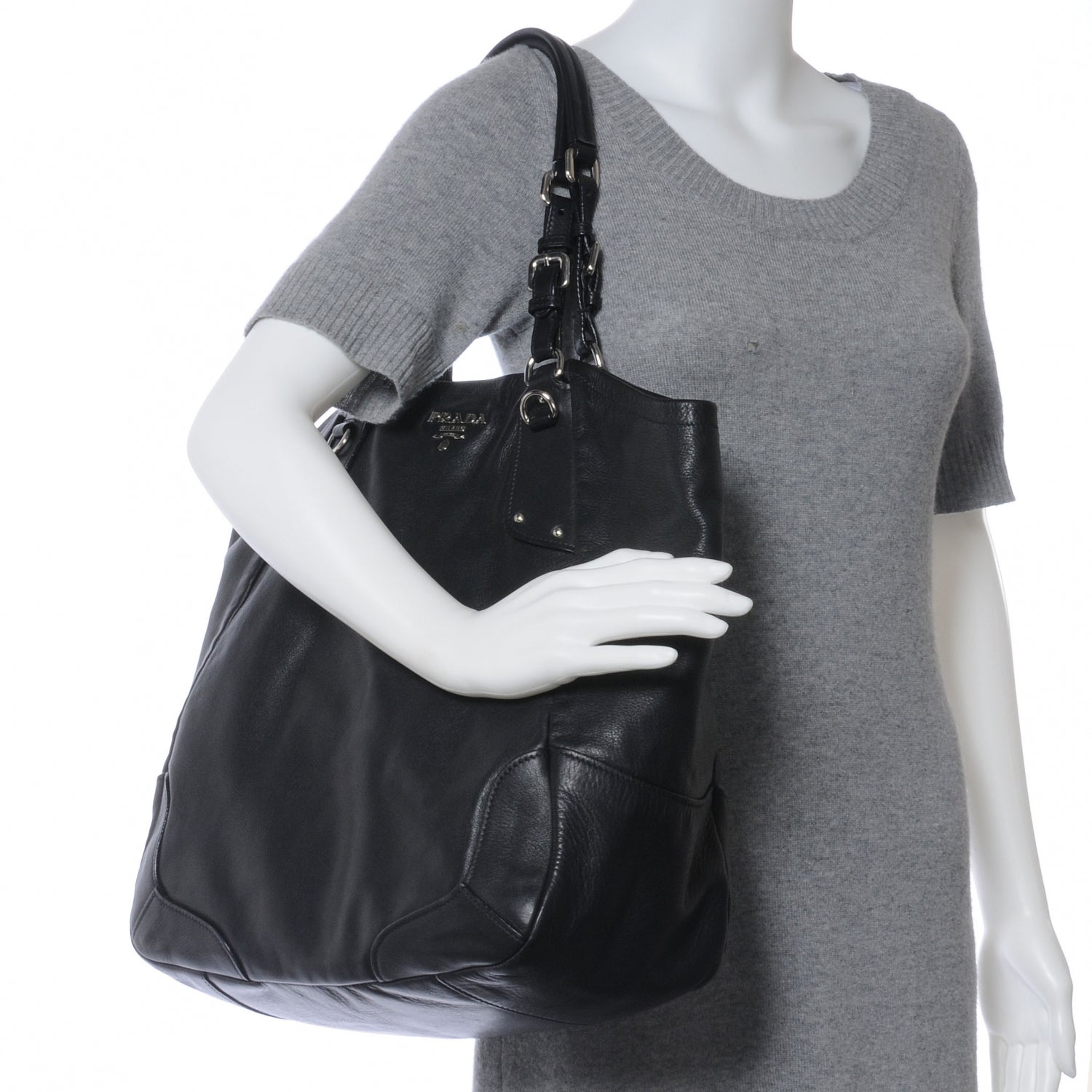 Prada Soft Calf Shopping Tote Nero Black 2 of 8