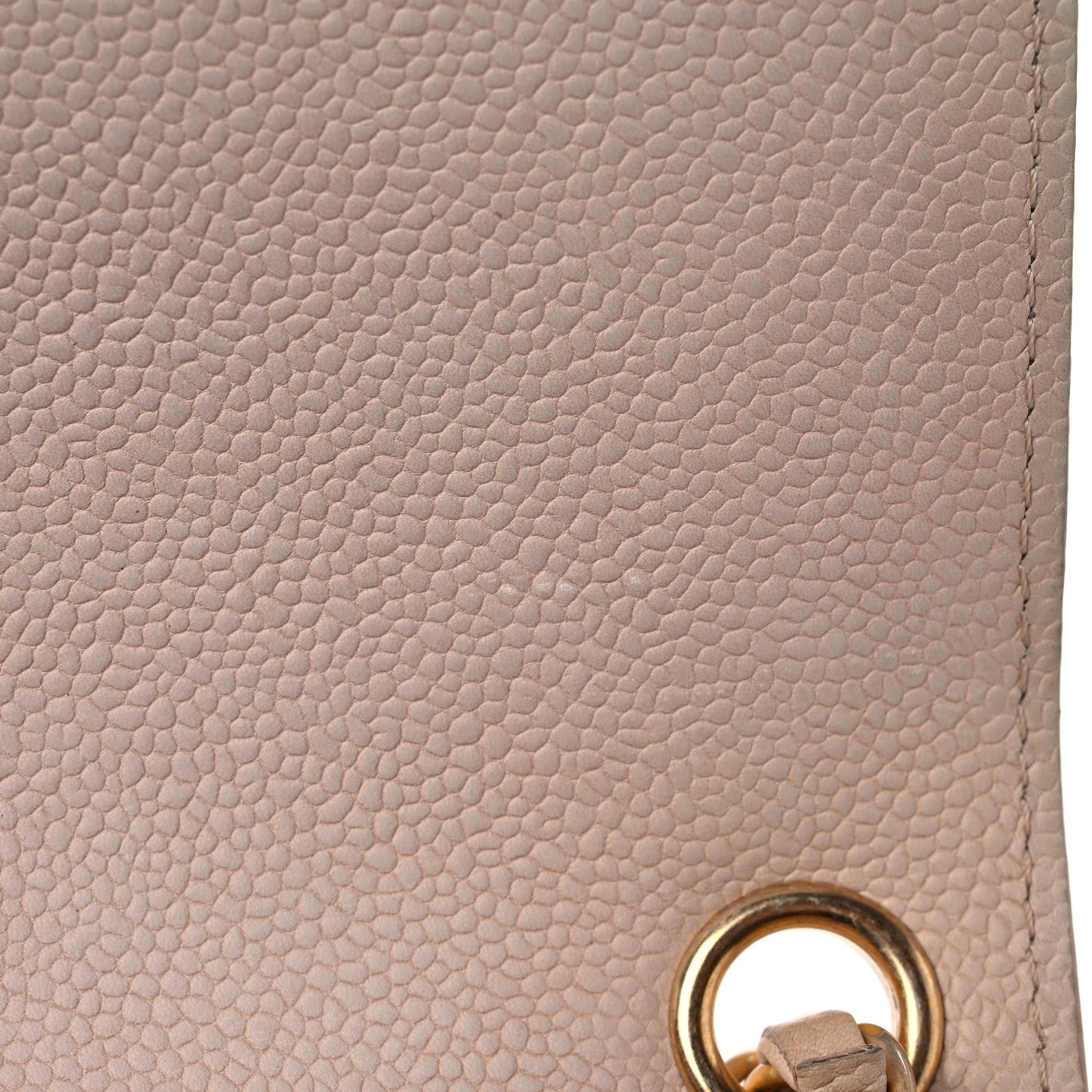 Grained Calfskin Mini Square Classic Pure Flap Nude