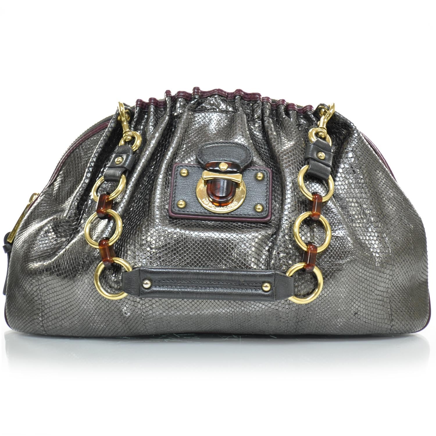 Marc Jacobs Python Capra Satchel Anthracite 1 of 12