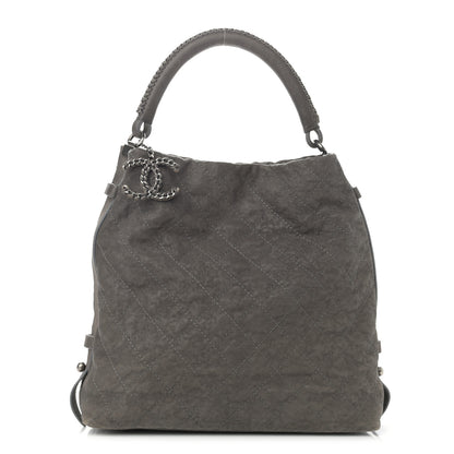 Chanel Iridescent Caviar Quilted Boy Handle Hobo Dark Grey 1 of 12