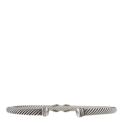 David Yurman Sterling Silver 14K Yellow Gold 4mm X Station Cable Bracelet 2 of 3
