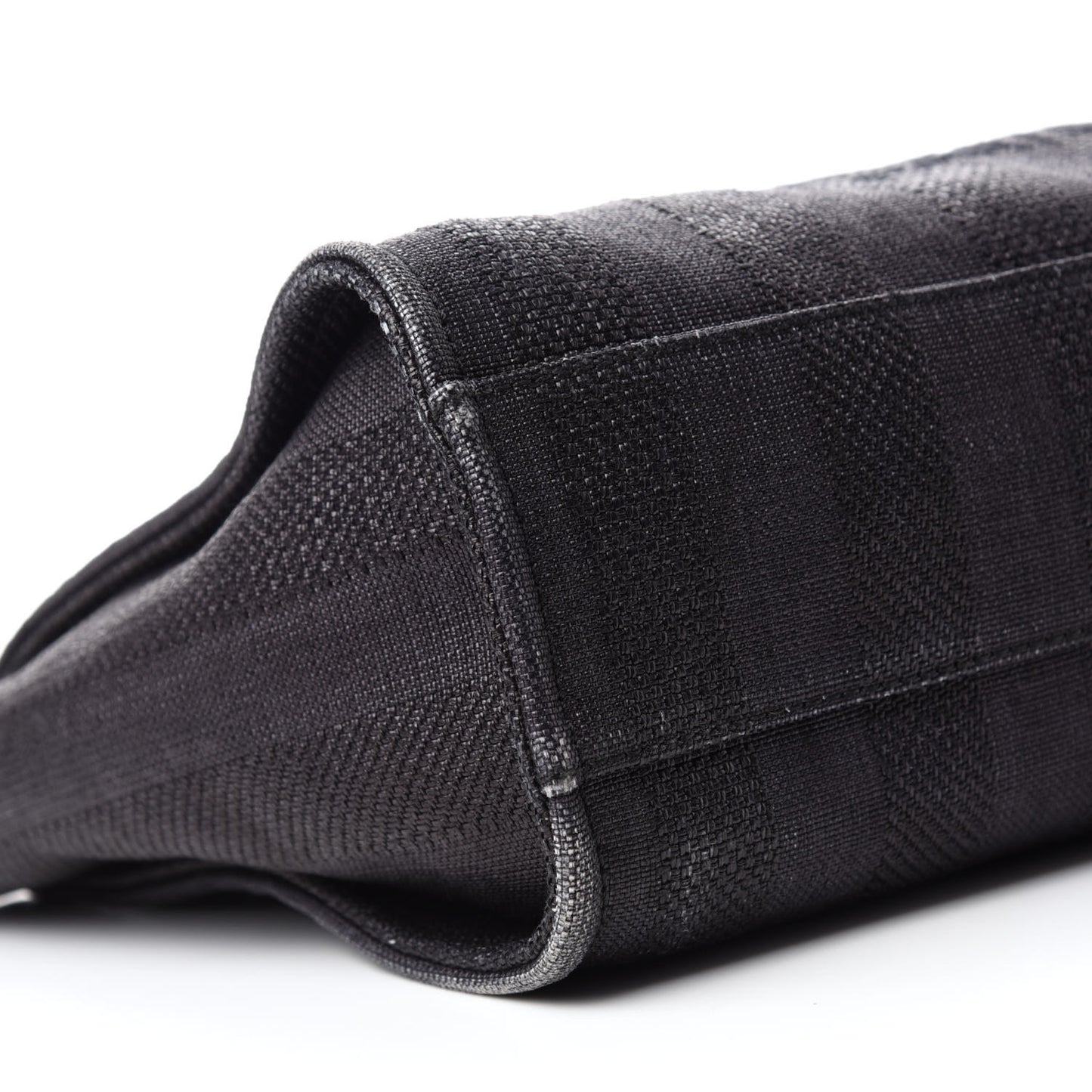 Mixed Fibers Striped Small Deauville Tote Black