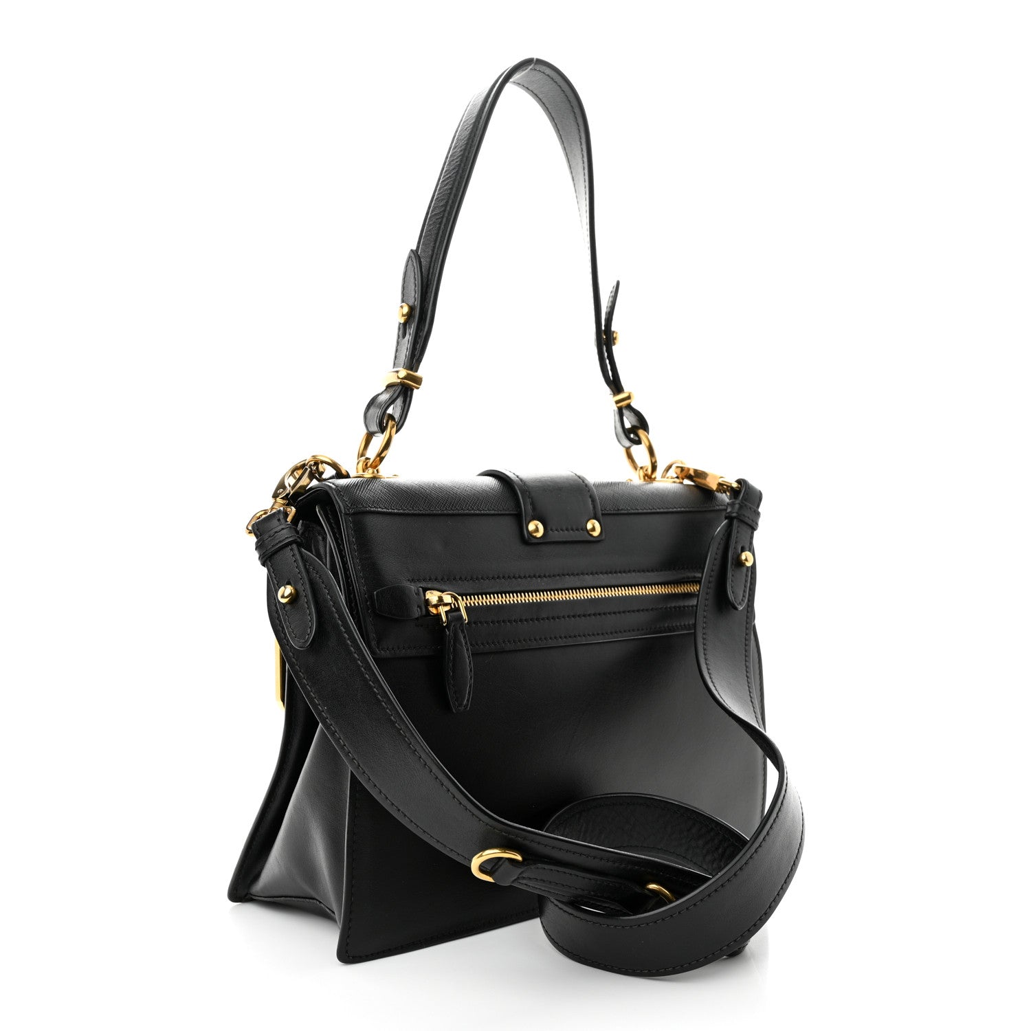 Prada City Calfskin Saffiano Cahier Top Handle Bag Black 3 of 11