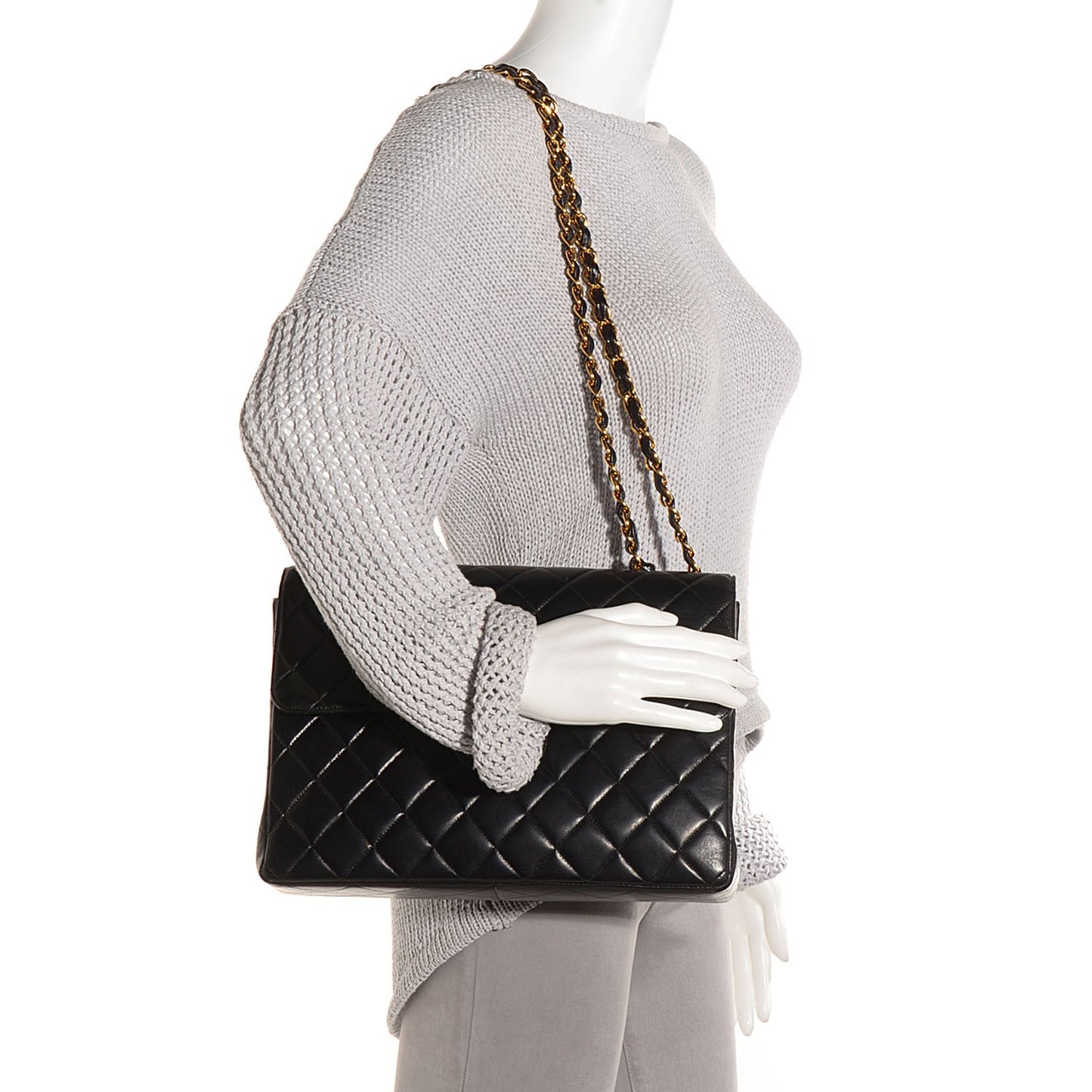 Lambskin Jumbo Flap Black