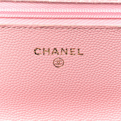 Chanel Caviar Quilted Wallet on Chain WOC Light Pink 6 of 11