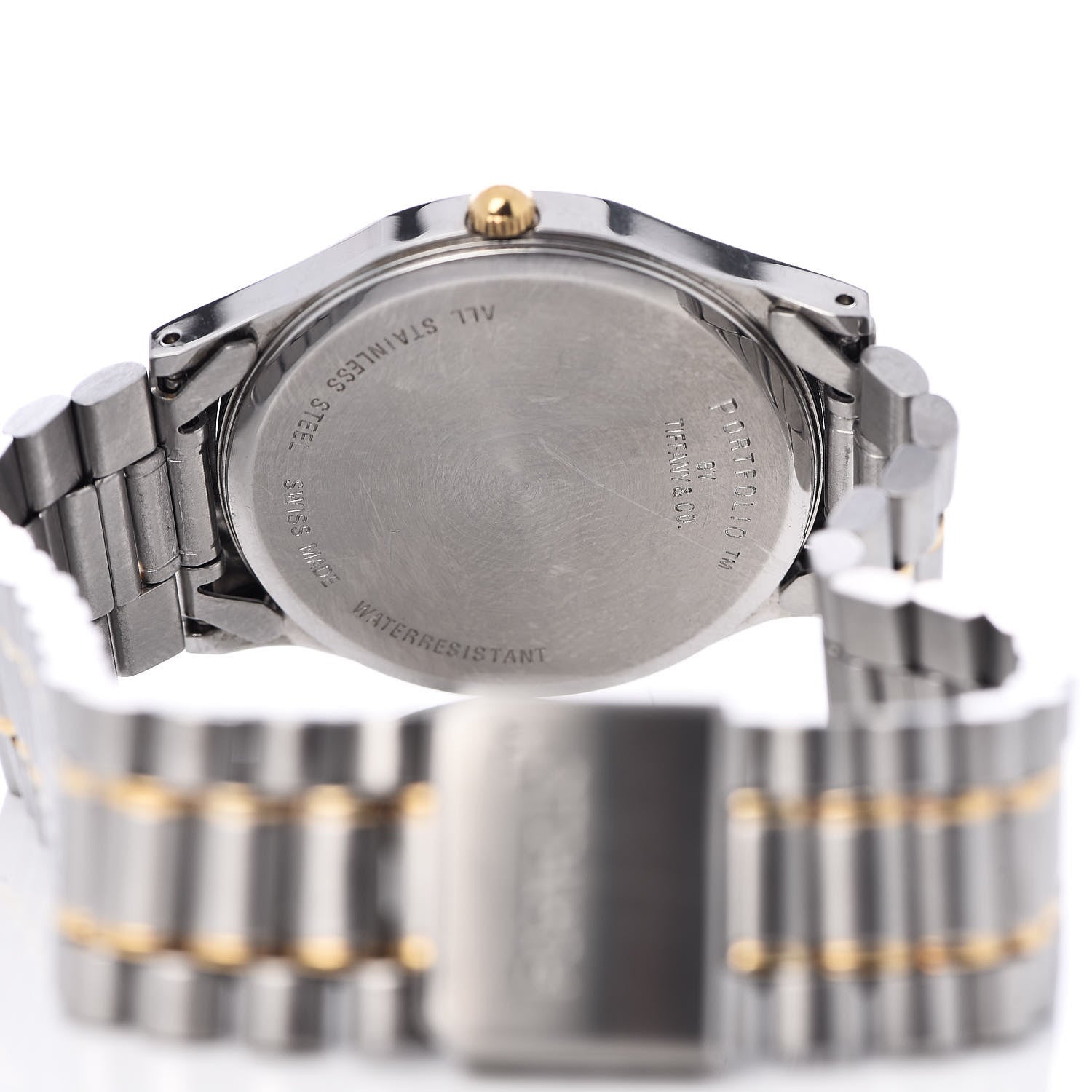 Tiffany Stainless Steel 18K Yellow Gold 33mm Portfolio Quartz Watch 5 of 5