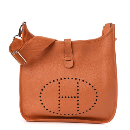 Hermes Taurillon Clemence Evelyne III PM Orange 1 of 11
