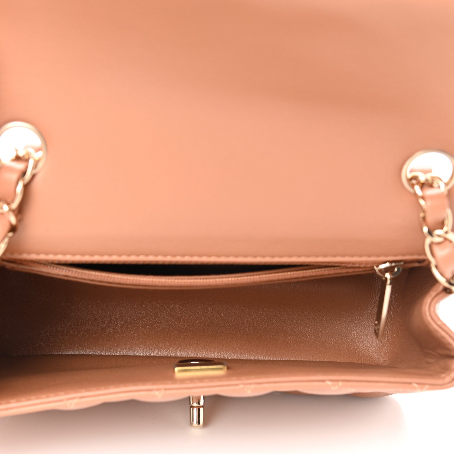 Chanel Lambskin Quilted Mini Rectangular Flap Brown 5 of 11