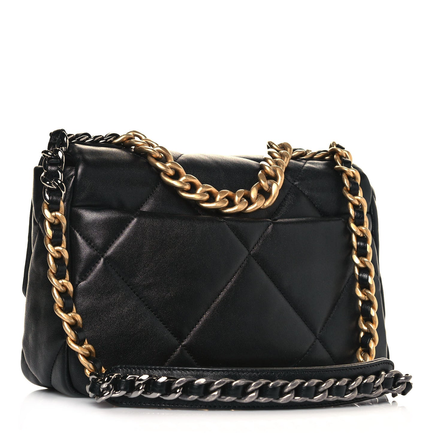 Lambskin Quilted Medium Chanel 19 Flap Black