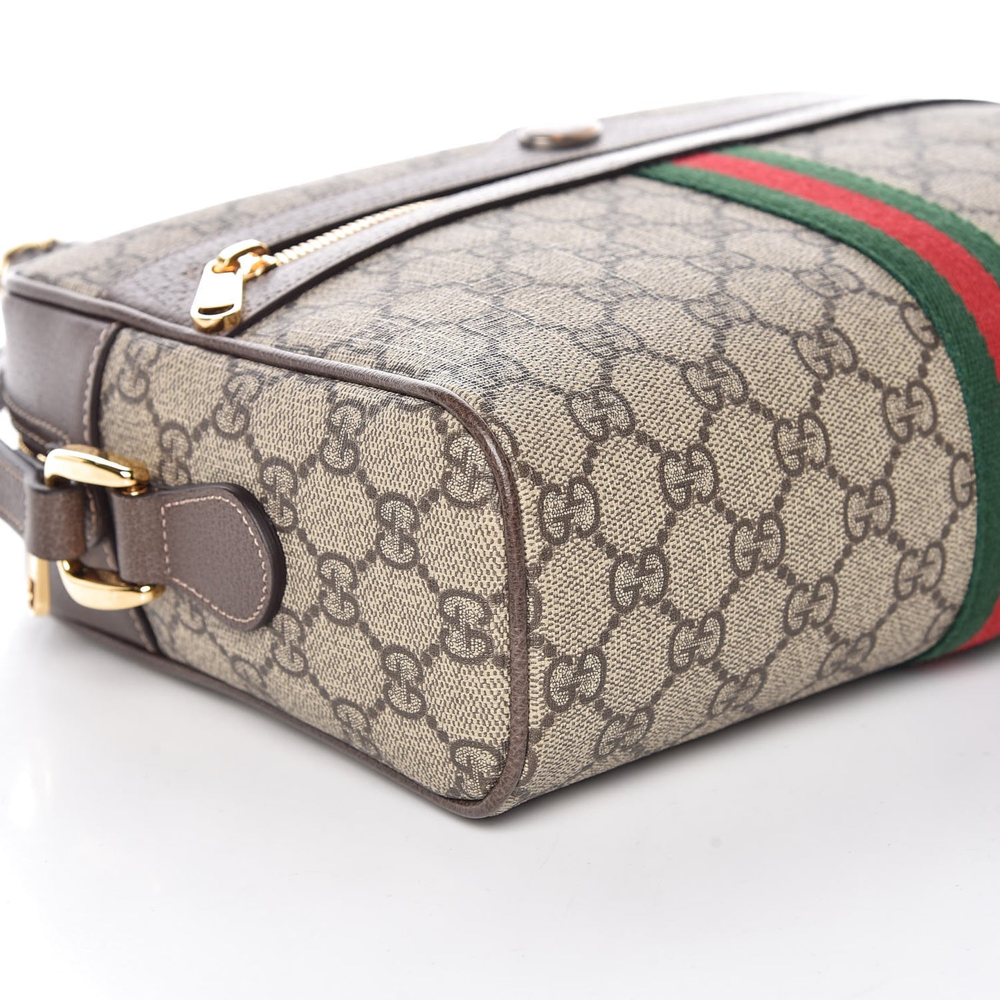 GG Supreme Monogram Web Small Ophidia Shoulder Bag Brown