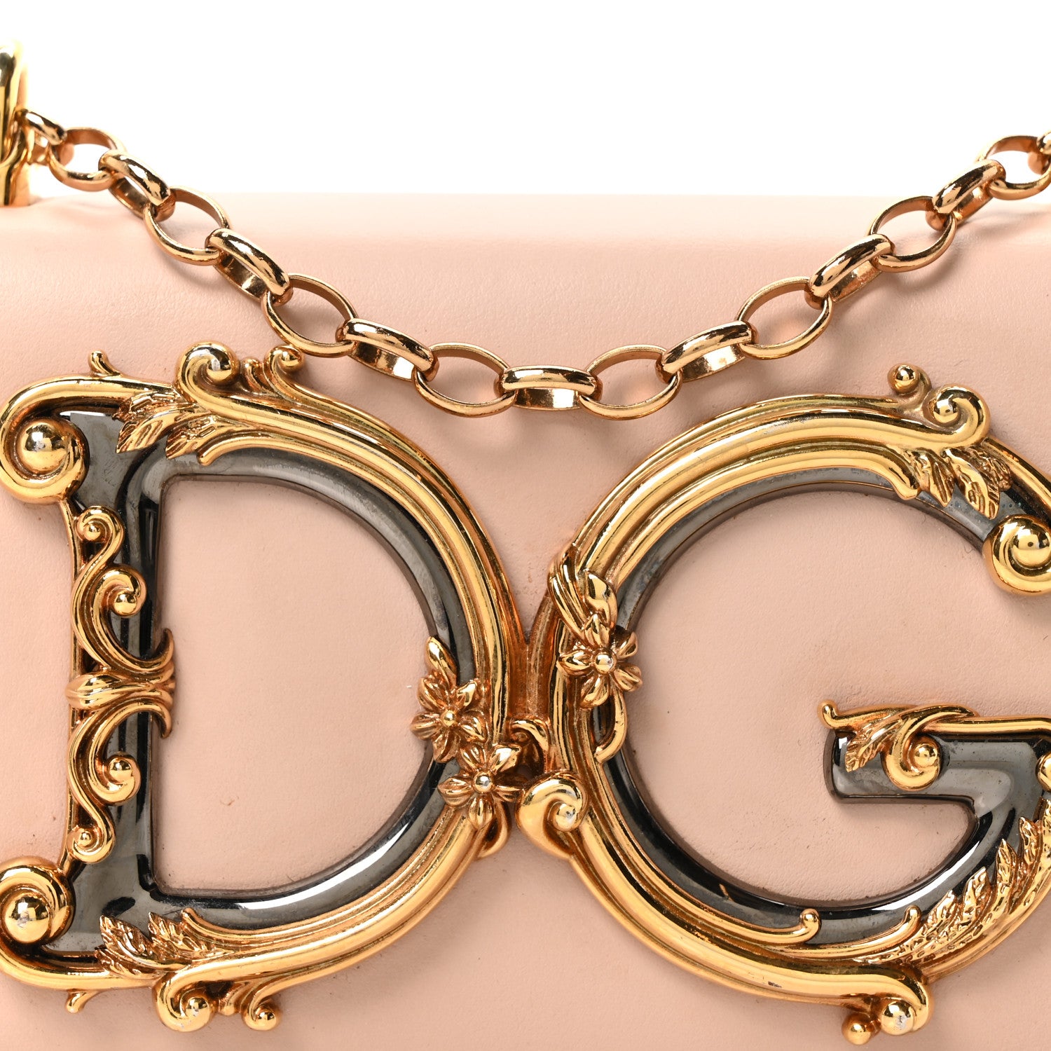 Dolce & Gabbana DOLCE GABBANA Calfskin DG Girls Shoulder Bag Pink 7 of 9