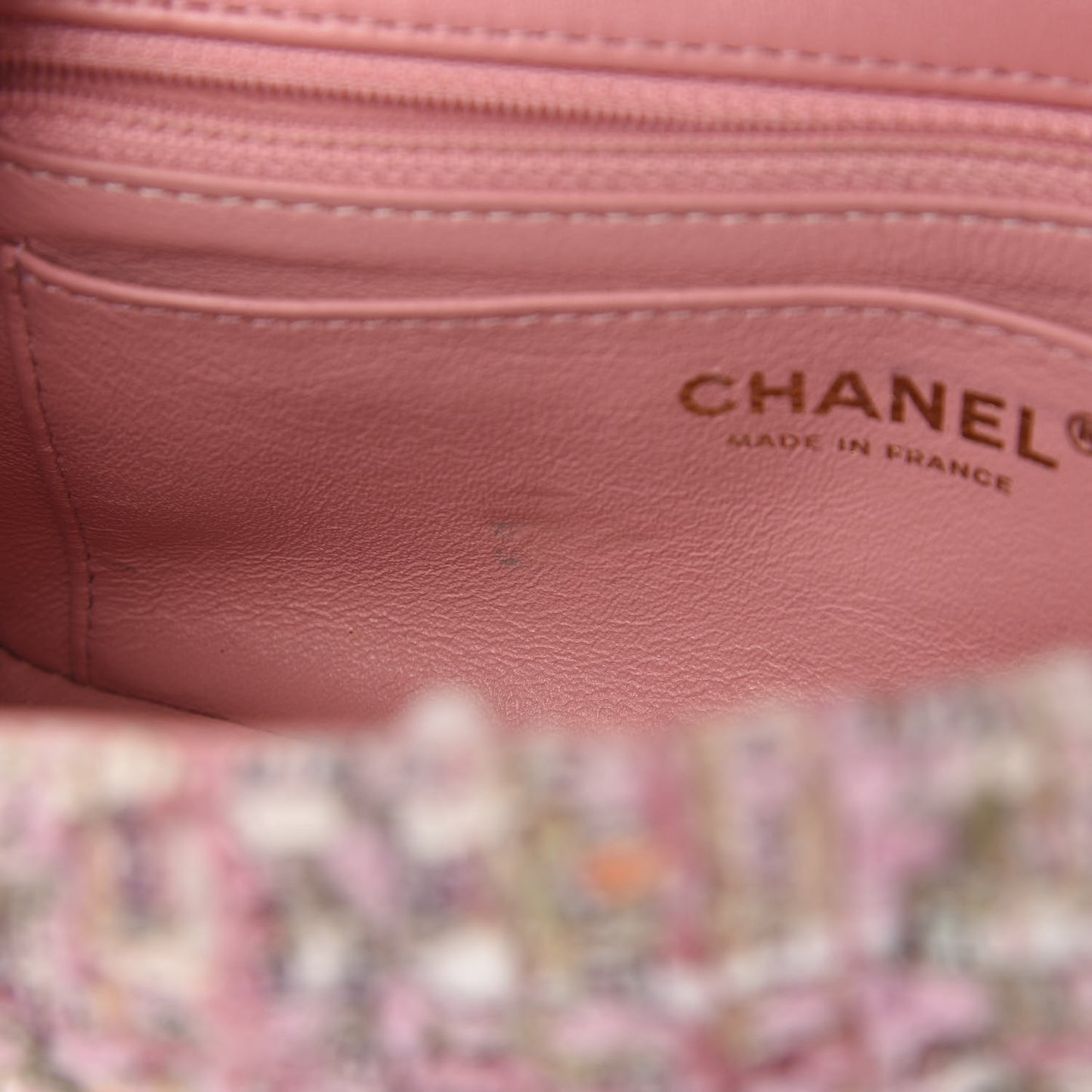 Tweed Braid Mini Flap White Pink
