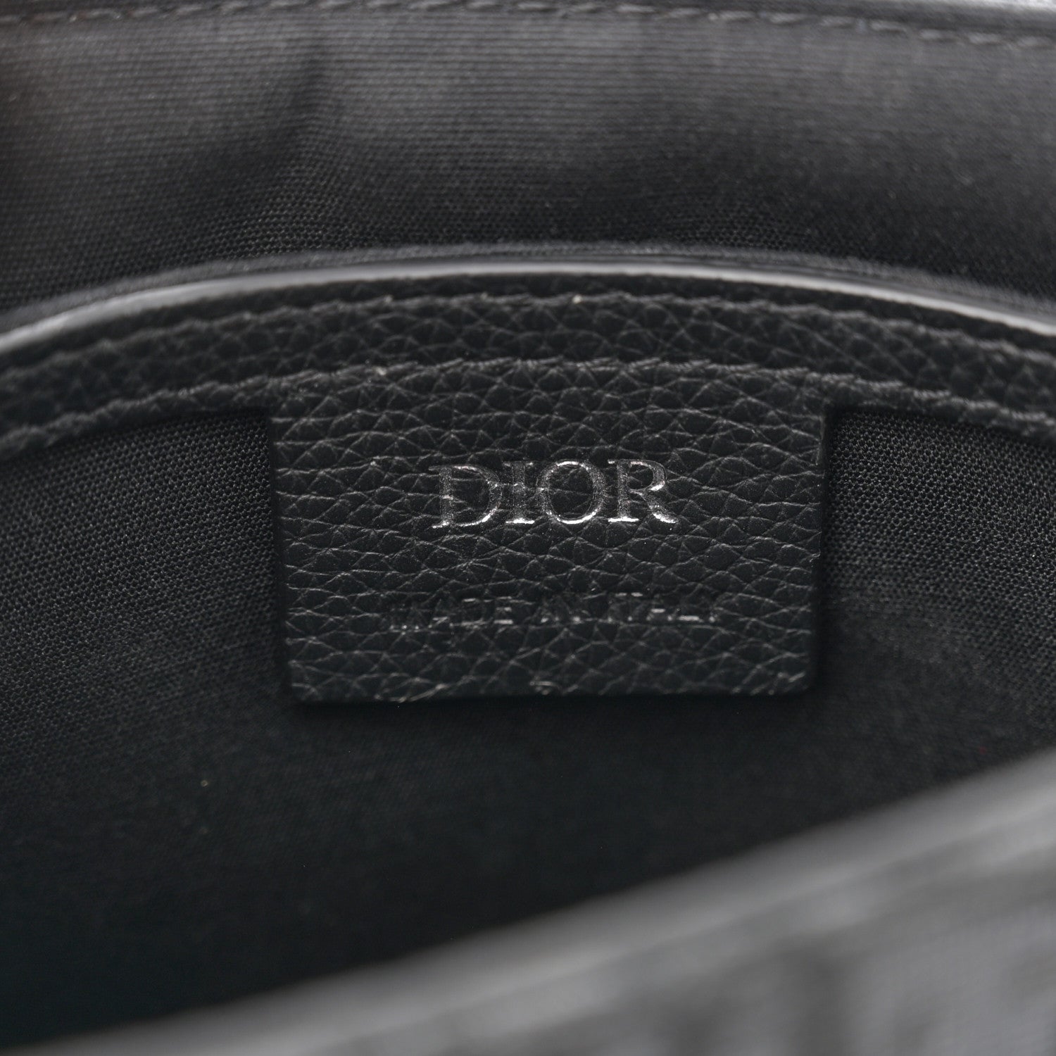 Christian Dior Oblique Jacquard Grained Calfskin Mini Saddle Messenger Bag With Flap Black 6 of 13