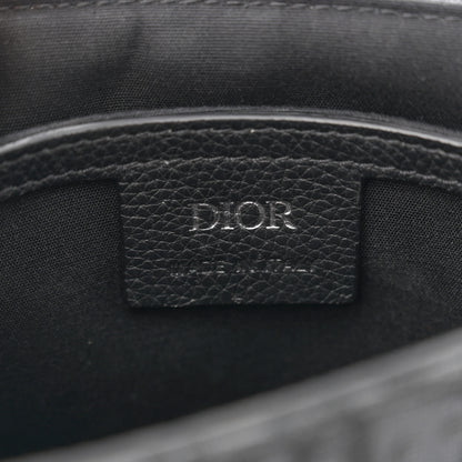 Christian Dior Oblique Jacquard Grained Calfskin Mini Saddle Messenger Bag With Flap Black 6 of 13