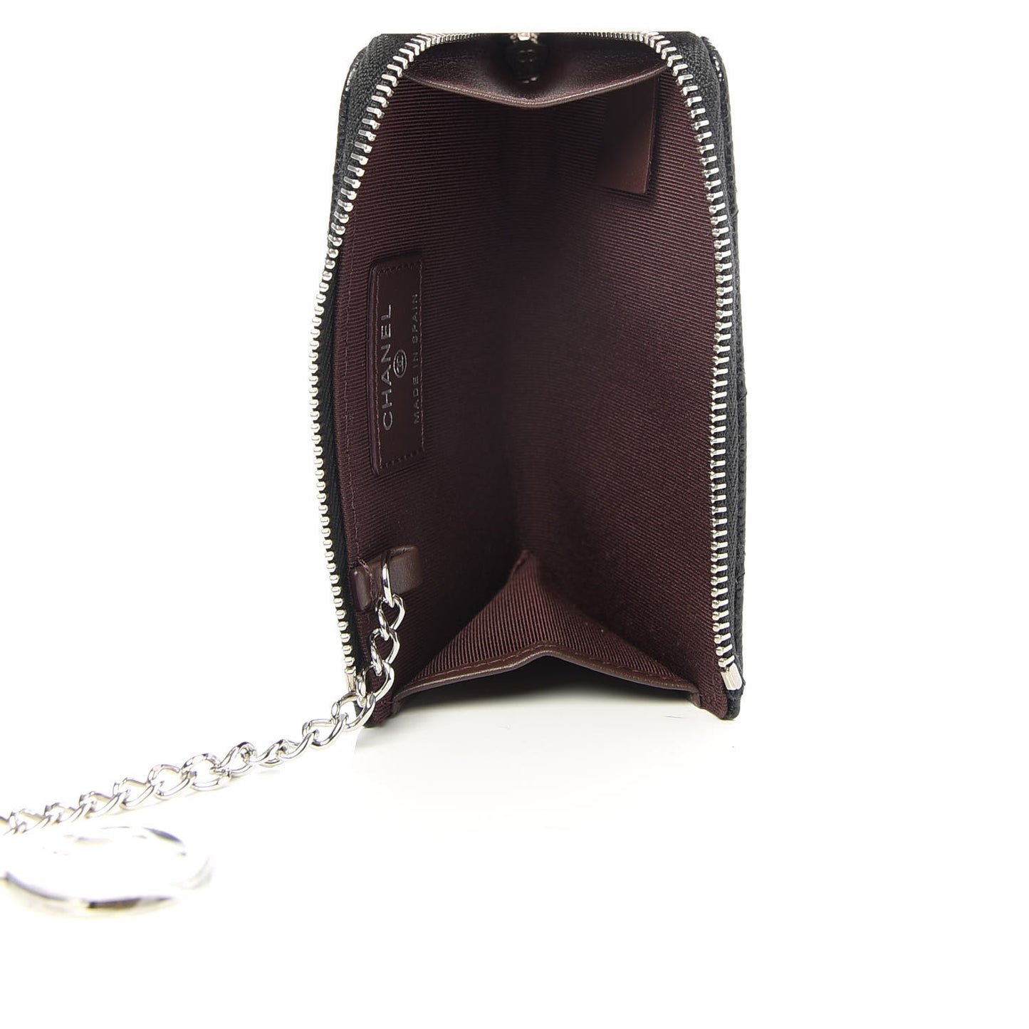 Caviar Quilted Key Holder Case Black