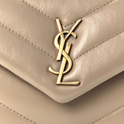 Saint Laurent Calfskin Y Quilted Monogram Toy Loulou Crossbody Bag Dark Beige 9 of 11