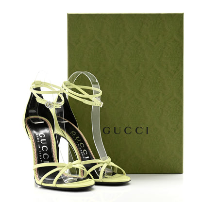 Gucci Nappa Charlotte GG Ankle Strap High Heel Sandals 36.5 Pistachio Green 11 of 11