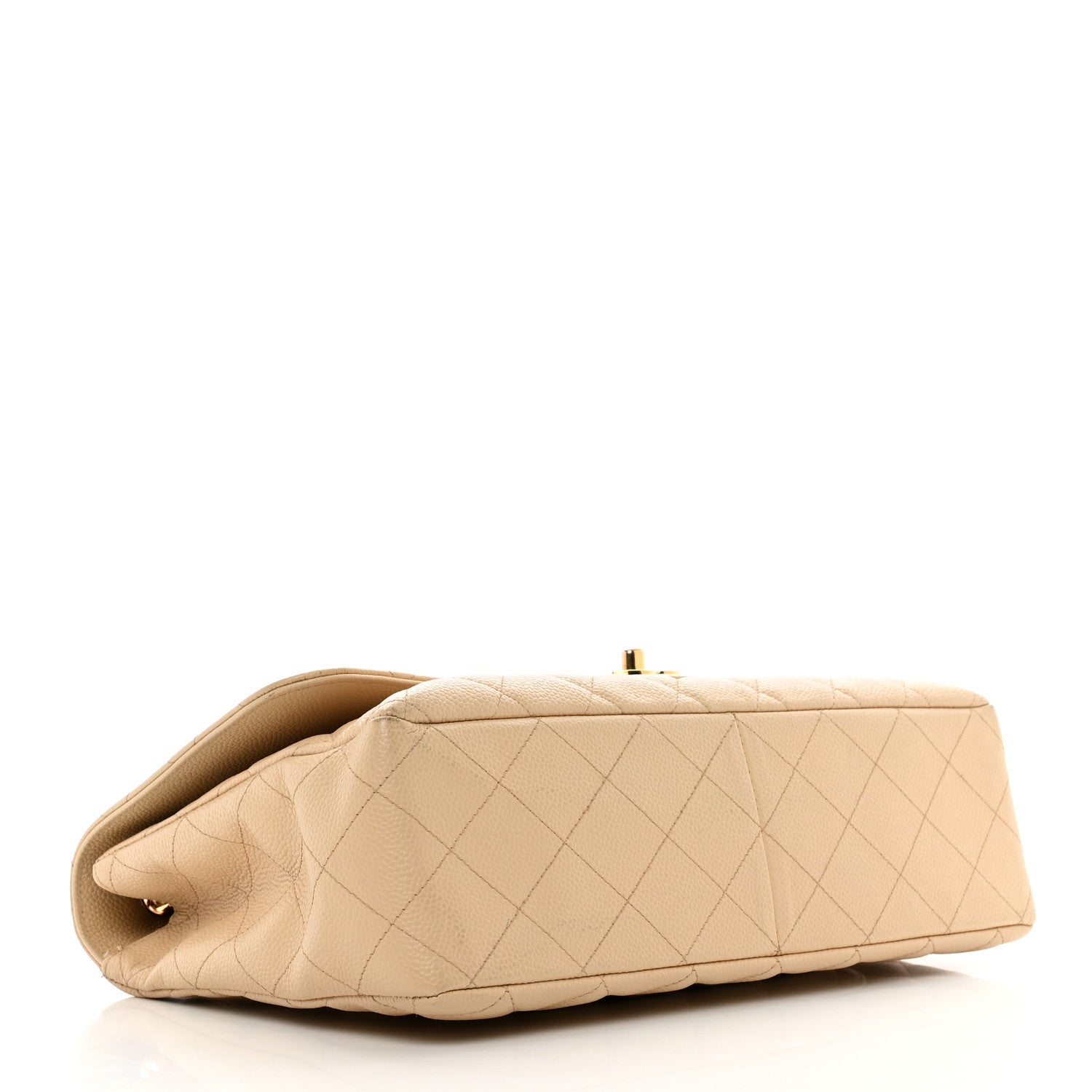 Chanel Caviar Quilted Jumbo Single Flap Beige 4 of 13