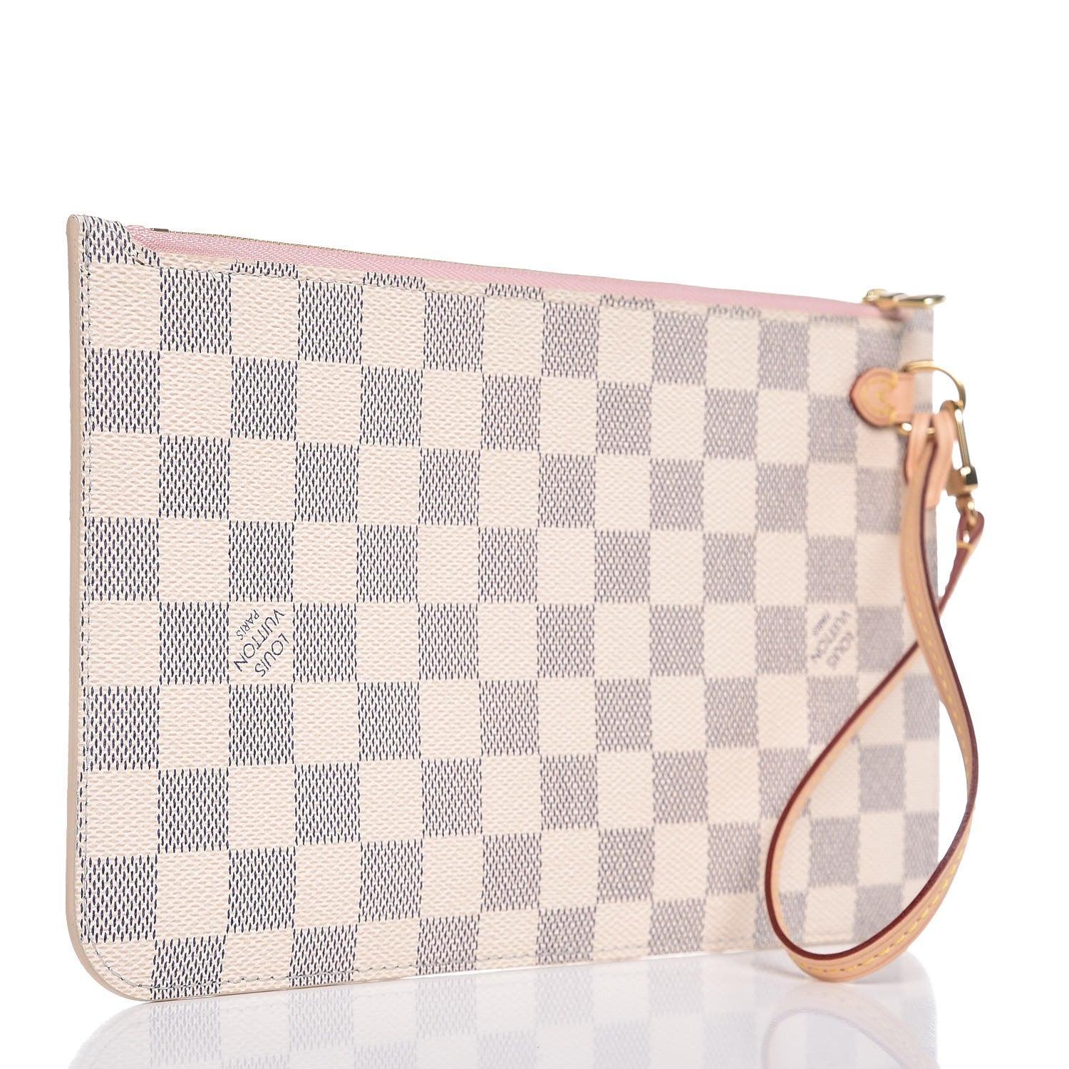 Louis Vuitton Damier Azur Neverfull MM GM Pochette Rose Ballerine 3 of 8