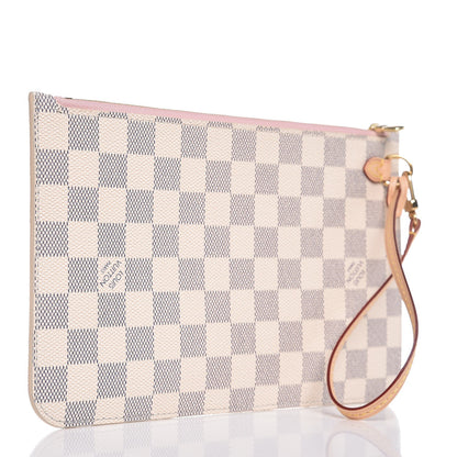 Louis Vuitton Damier Azur Neverfull MM GM Pochette Rose Ballerine 3 of 8