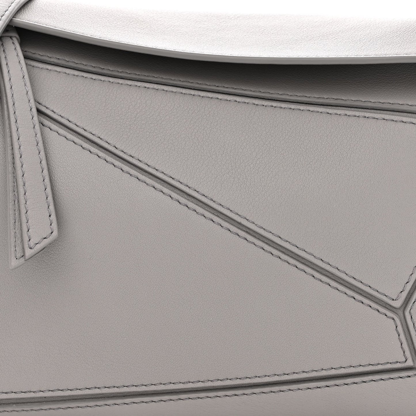 Calfskin Small Puzzle Bag Pearl Grey