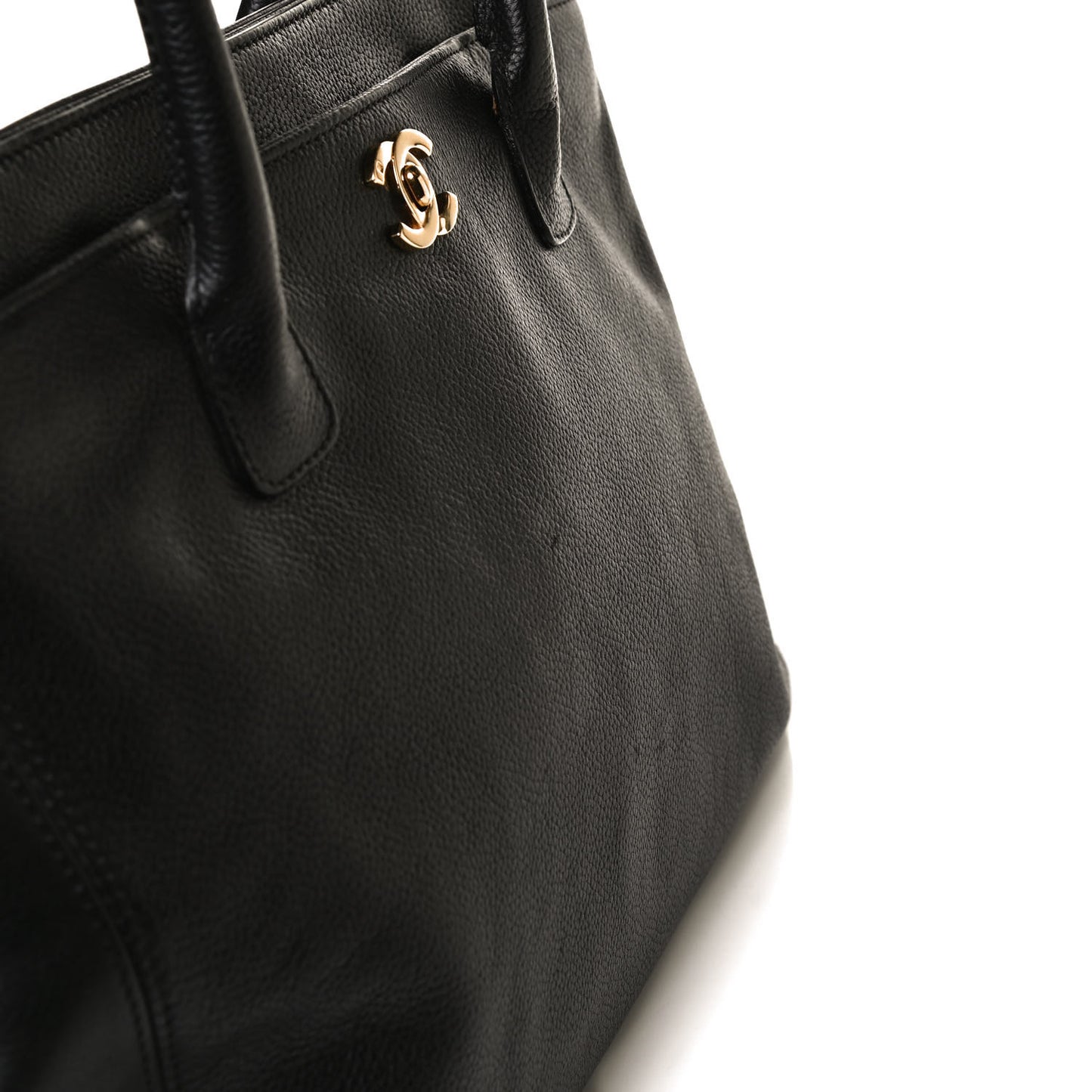 Calfskin Cerf Executive Shopper Tote Black