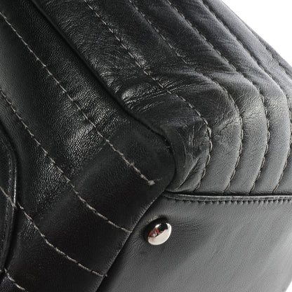 Chanel Lambskin Vertical Quilted Large Mademoiselle Tote Black 11 of 11