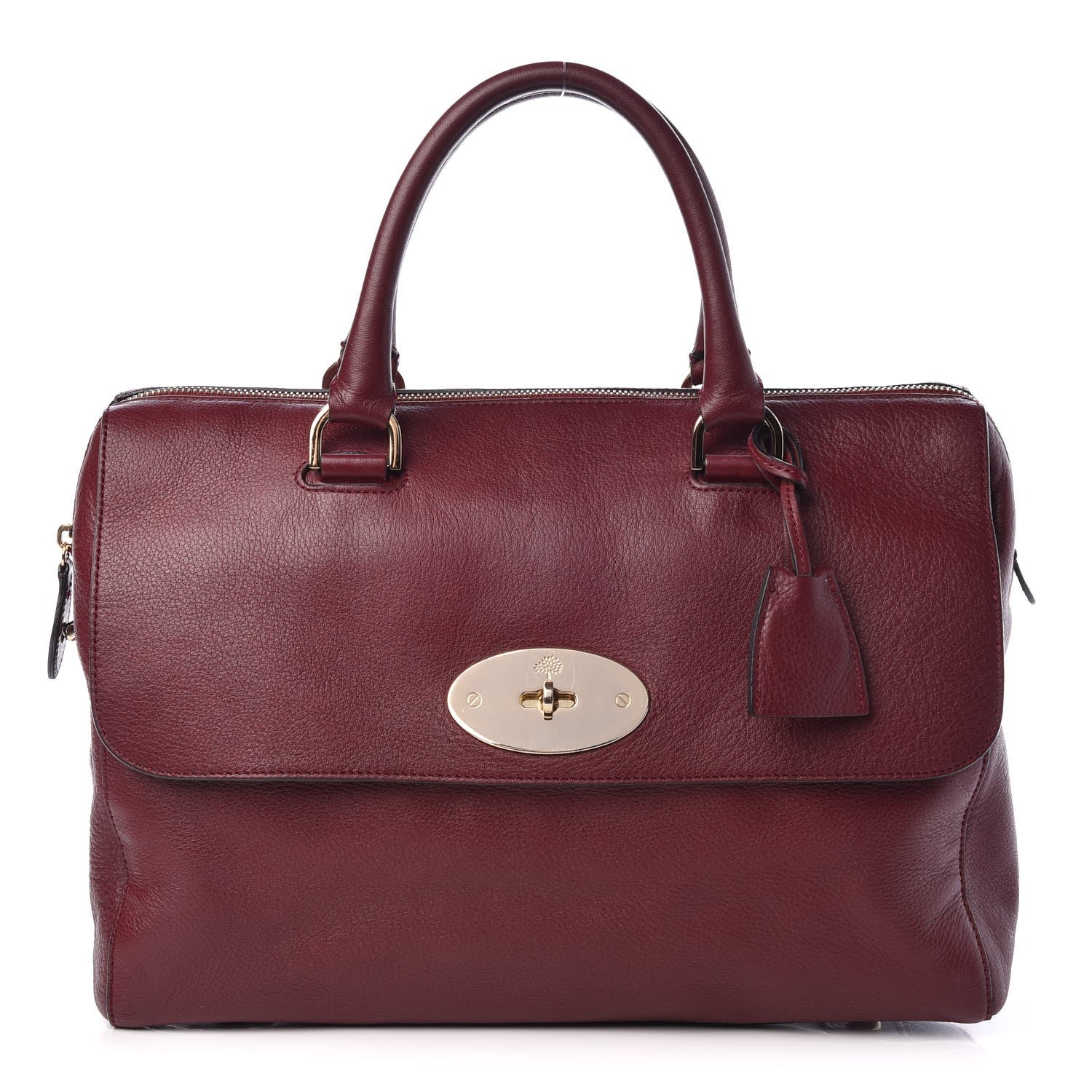 MULBERRY Pebbled Calfskin Medium Del Rey Satchel in the color Black Forest by FASHIONPHILE