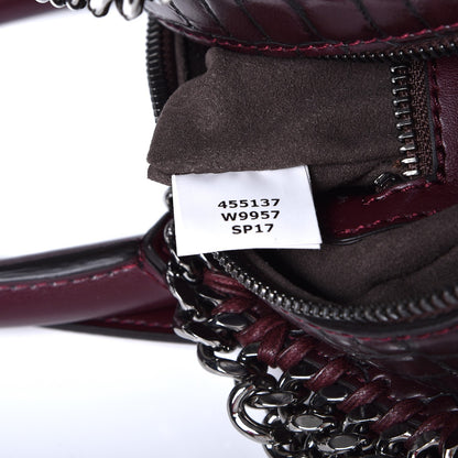 Stella McCartney Faux Leather Crocodile Embossed Mini Falabella Box Top Handle Bag Burgundy 8 of 9