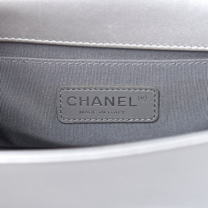 Chanel Metallic Calfskin Quilted Small Boy Flap Silver 6 of 15