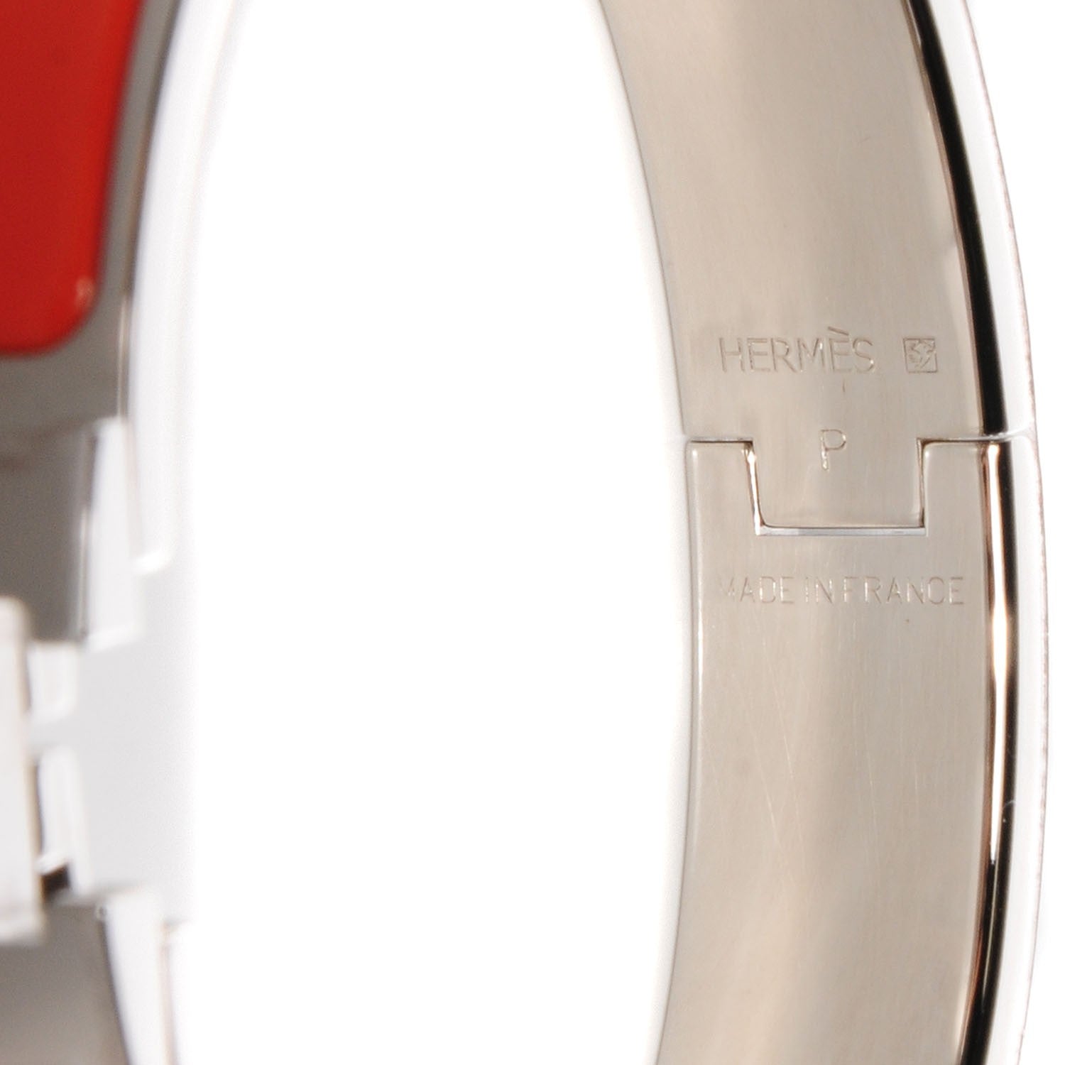 Hermes Enamel Narrow Clic Clac H Bracelet GM Orange 4 of 5