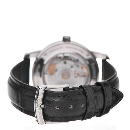 Tiffany Stainless Steel Alligator 37mm Atlas 3-Hand Automatic Watch Black 4 of 9