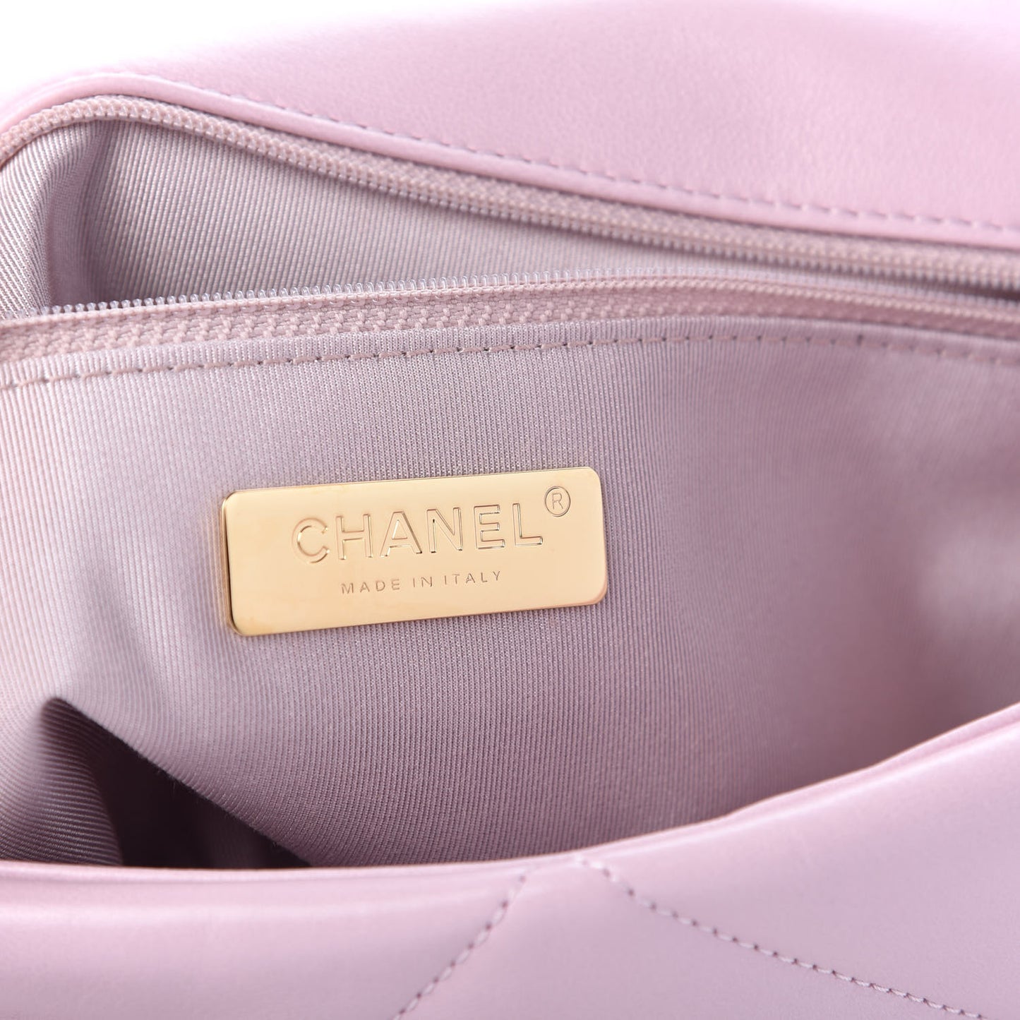 Lambskin Quilted Large Chanel 19 Flap Light Pink
